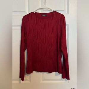 Elegant Red Long Sleeve Top